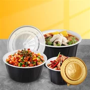 Cutie de prânz de unică folosință ondulată cu capac ridicat